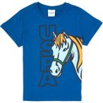 U.S. Polo Assn. Erkek Çocuk Saks Bisiklet Yaka Süprem Tişört 50316479-VR032 - Koyu Mavi - 11 - 12 Yaş
