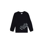 U.S. Polo Assn. Erkek Çocuk Siyah Bisiklet Yaka Basic Sweatshirt 50313979-VR046