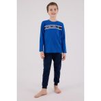 U.S. Polo Assn. Erkek Çocuk Süprem Pijama Takımı, Uzun Kol Pijama Takım, %100 Pamuk - Cobalt - 4 - 5 Yaş