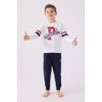 U.S. Polo Assn. Erkek Çocuk Uzun Kol Pijama Takım US1902 Krem - 10 - 11 Yaş