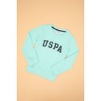 U.S. Polo Assn. Erkek Çocuk Yeşil Basic Bisiklet Yaka Sweatshirt 50313830-VR250 - Mentol - 9 - 10 Yaş