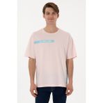 U.S. Polo Assn. Erkek Comfort Fit Bisiklet Yaka Açık Pembe Tişört 50306904-VR078 - 2XL
