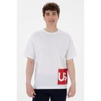 U.S. Polo Assn. Erkek Comfort Fit Bisiklet Yaka Beyaz Tişört 50306879-VR013 - 2XL