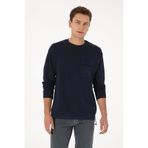 U.S. Polo Assn. Erkek Comfort Fit Bisiklet Yaka Cep Detaylı Lacivert Sweatshirt 50316401-VR033