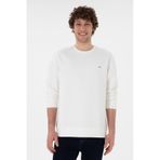 U.S. Polo Assn. Erkek Comfort Fit Bisiklet Yaka Ekru İnce Sweatshirt 50309858-VR019