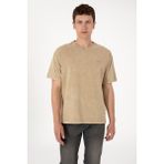U.S. Polo Assn. Erkek Comfort Fit Bisiklet Yaka Haki Yıkamalı Tişört 50306878-vr027