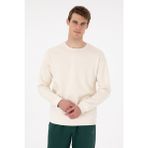 U.S. Polo Assn. Erkek Comfort Fit Bisiklet Yaka Krem Sweatshirt 50293438-VR071 - XS