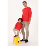 U.S. Polo Assn. Erkek Comfort Fit Bisiklet Yaka Şardonlu Kırmızı Basic Sweatshirt 50313757-VR030
