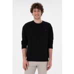 U.S. Polo Assn. Erkek Comfort Fit Bisiklet Yaka Siyah İnce Sweatshirt 50309858-VR046