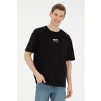 U.S. Polo Assn. Erkek Comfort Fit Bisiklet Yaka Siyah Tişört 50287049-vr046