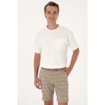 U.S. Polo Assn. Erkek Comfort Fit Krem Bisiklet Yaka Tişört 50300125-VR071 - XS
