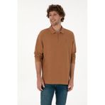 U.S. Polo Assn. Erkek Comfort Fit Yarım Fermuarlı Camel Sweatshirt 50313754-VR233