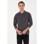 U.S. Polo Assn. Erkek Comfort Fit Yarım Fermuarlı Gri Sweatshirt 50316484-VR024