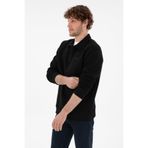 U.S. Polo Assn. Erkek Comfort Fit Yarım Fermuarlı Siyah Basic Sweatshirt 50298265-VR046