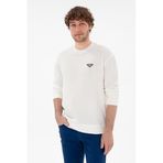 U.S. Polo Assn. Erkek Ekru Sweatshirt 50298243-VR019, Beyaz, 3XL
