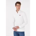 U.S. Polo Assn. Erkek Ekru Sweatshirt 50298243-VR019, Beyaz, L