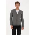 U.S. Polo Assn. Erkek Gri Melanj Basic Triko Hırka 50313702-VR086