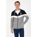 U.S. Polo Assn. Erkek Gri Melanj Comfort Fit Kapüşonlu Örme Hırka 50309005-VR086