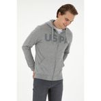 U.S. Polo Assn. Erkek Gri Melanj Örme Hırka 50289029-VR086