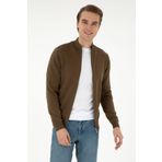U.S. Polo Assn. Erkek Haki Basic Triko Hırka 50298268-VR027