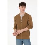 U.s. Polo Assn. Erkek Haki Melanj Hırka Triko 50288870-vr125