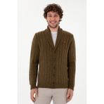 U.S. Polo Assn. Erkek Haki Triko Hırka 50297061-VR027