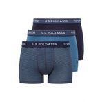 U.S. POLO ASSN. Erkek İndigo-Lacivert-Baskılı 3 lü Boxer