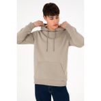 U.S. Polo Assn. Erkek Kapüşonlu Açık Haki Basic Şardonlu Sweatshirt 50295176-VR183 - M - Haki-1070