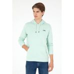 U.S. Polo Assn. Erkek Kapüşonlu Su Yeşili Basic Şardonlu Sweatshirt 50295176-VR048 - M