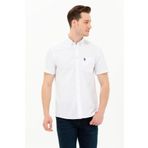 U.S. Polo Assn. Erkek Kısa Kollu Gömlek 1571442 Beyaz S