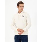 U.S. Polo Assn. Erkek Krem Sweatshirt 50293406-VR071, Beyaz, XL