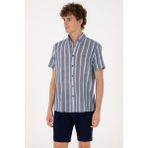 U.s. Polo Assn. Erkek Lacivert Gömlek Kısa Kollu 50306329-VR033 - XS