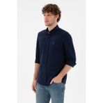 U.S. Polo Assn. Erkek Lacivert Gömlek Slim Fit Trend Düz Yaka Kolsuz 50306338-VR033