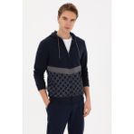 U.S. Polo Assn. Erkek Lacivert Örme Hırka %88 Pamuk Regular Fit Tek Cepli Trend Stil