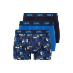 U.s. Polo Assn. Erkek Lacivert&Saks&Baskılı 3 Lü Boxer - Çoklu Renk - Arsno80o50h9a