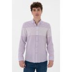 U.s. Polo Assn. Erkek Lila Gömlek Desenli 50300013-VR034 - 2XL