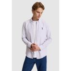 U.s. Polo Assn. Erkek Lila Gömlek Desenli 50324659-VR034 - 3XL
