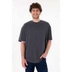 U.S. Polo Assn. Erkek Long Fit Bisiklet Yaka Antrasit Basic Tişört 50305988-VR006 - M
