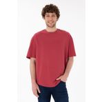 U.S. Polo Assn. Erkek Long Fit Bisiklet Yaka Vişne Basic Tişört 50305988-vr223