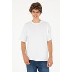 U.S. Polo Assn. Erkek Oversize Fit Bisiklet Yaka Beyaz Tişört 50294288-VR013 - XL