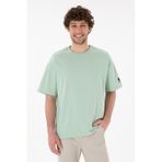 U.S. Polo Assn. Erkek Oversize Fit Bisiklet Yaka Su Yeşili Tişört 50305859-vr048