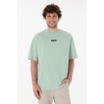 U.S. Polo Assn. Erkek Oversize Fit Bisiklet Yaka Su Yeşili Tişört 50305923-vr048