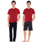 U.S. POLO ASSN. Erkek Pijama Takımı 3'lü 12005 | Bordo | Turqualy-L