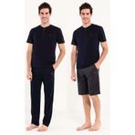 U.S. POLO ASSN. Erkek Pijama Takımı 3'lü 12005 | Lacivert | Turqualy-M