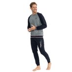 U.S. Polo Assn. Erkek Pijama Takımı, Uzun Kollu, Yuvarlak Yaka, Lacivert, S Beden