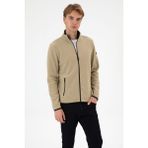 U.S. Polo Assn. Erkek Regular Fit Açık Haki Polar Örme Hırka 50313779-VR183 - Haki-1070