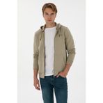 U.S. Polo Assn. Erkek Regular Fit Açık Haki Şardonlu Örme Hırka 50313755-VR183