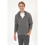 U.S. Polo Assn. Erkek Regular Fit Antrasit Melanj Şardonlu Örme Hırka 50313755-VR081 - 3XL