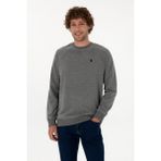 U.S. Polo Assn. Erkek Regular Fit Bisiklet Yaka Antrasit Melanj İnce Basic Sweatshirt 50313752-VR081 - 2XL