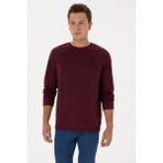 U.S. Polo Assn. Erkek Regular Fit Bisiklet Yaka Bordo Basic Sweatshirt 50308103-VR177 - Plum Perfect - 3XL